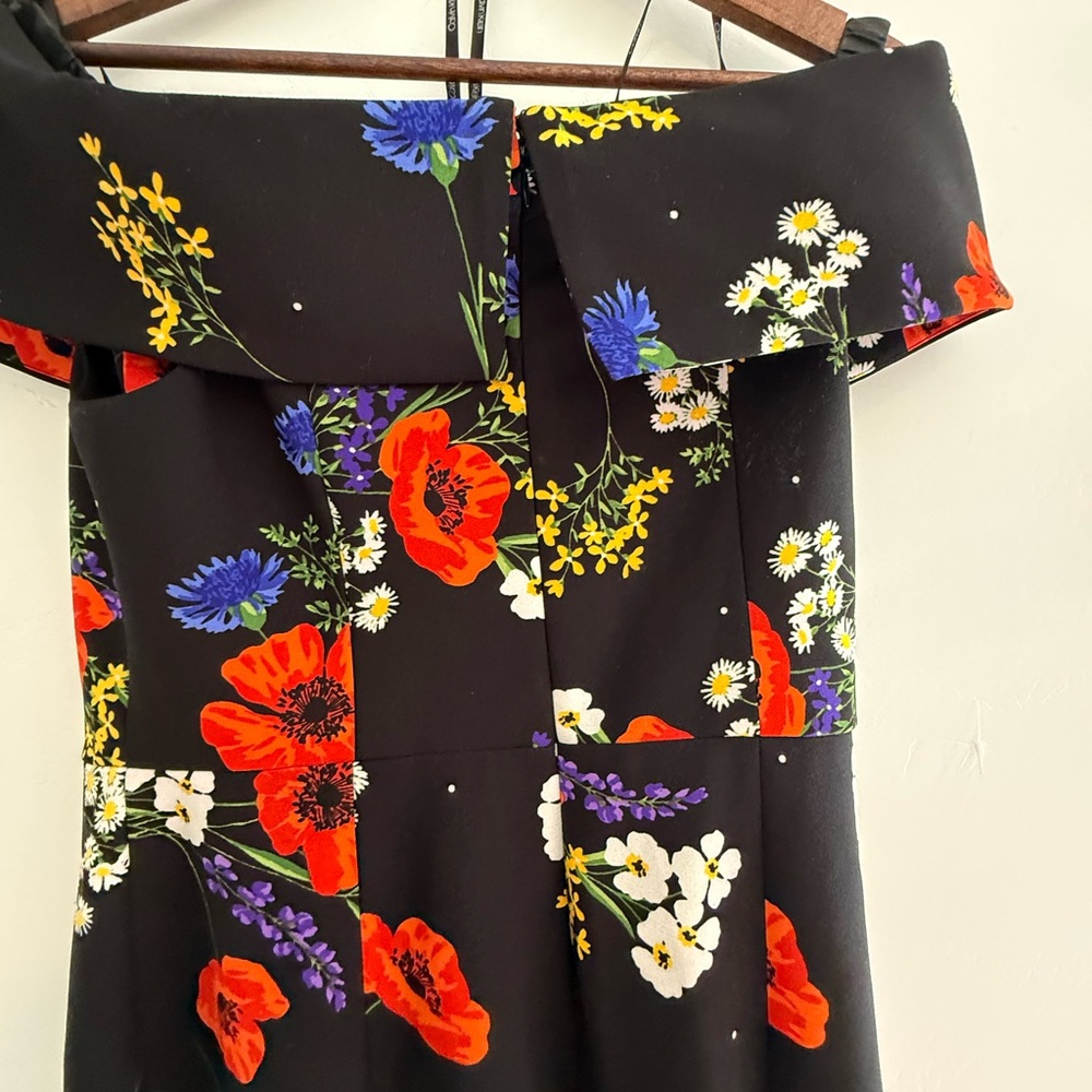 Calvin Klein Black Off-Shoulder Floral sheath Dress | cocktail floral dress 10 - Picture 7 of 10